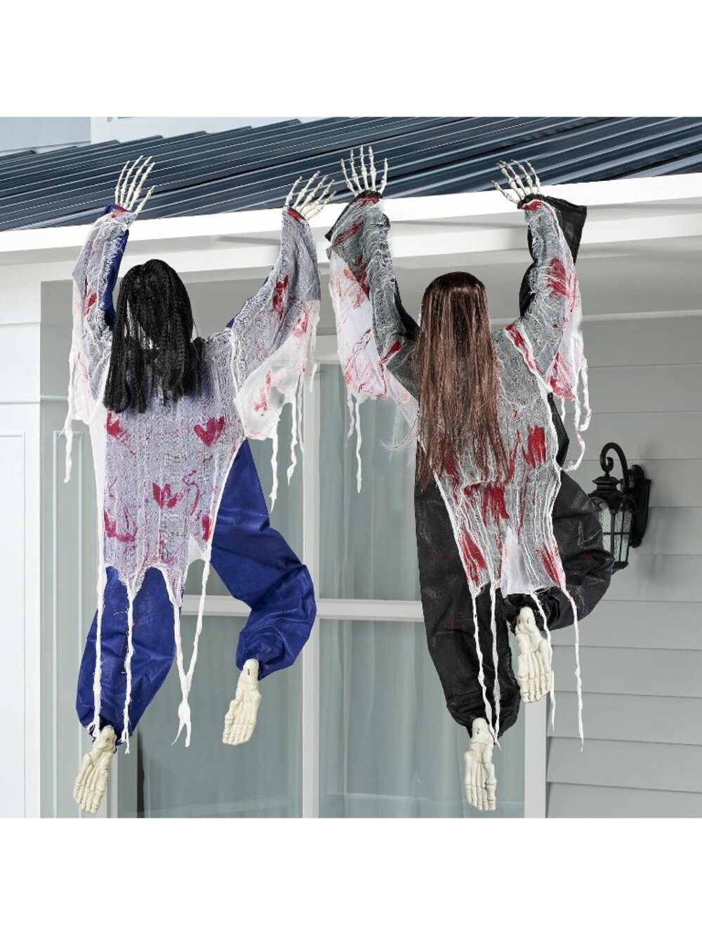 47" Halloween Multi Climbing Zombie Wall Decoration Climbing Dead Zombie Haunted